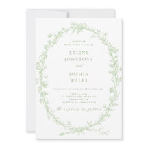 Elegant French Floral Wedding Invitation Design