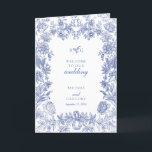Elegant French Floral Wedding Order of Service Programme<br><div class="desc">An elegant vintage rustic French blue floral monogram wedding design. A simple monogrammed design that uses your initials to create an elegant classic monogram. A charming French blue and white vintage style wedding design with classy script typography. An elegant flower wedding order of service program card design with modern elements....</div>
