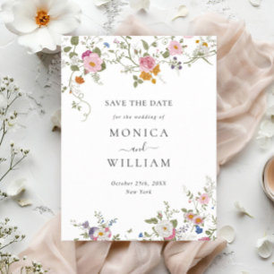 Elegant French Garden Wedding Save the Date Postcard