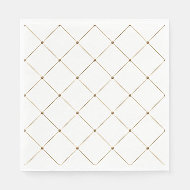 Elegant French Harlequin Black Gold Classic Napkin (Front)