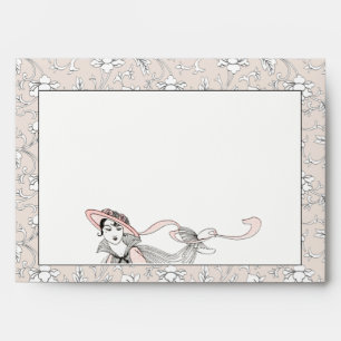 Elegant French Lady Vintage Floral Neutral Envelope