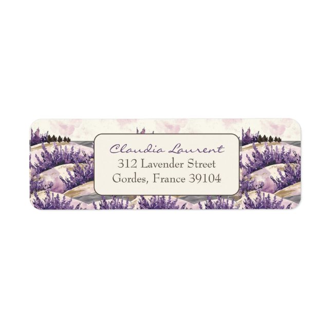Elegant French Lavender Fields Return Address (Front)
