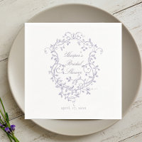 Elegant French Lavender Floral Crest Bridal Shower