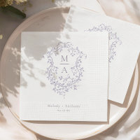 Elegant French Lavender Floral Crest Wedding