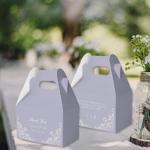 Elegant French Lilac Purple Wedding Thank You Favour Box