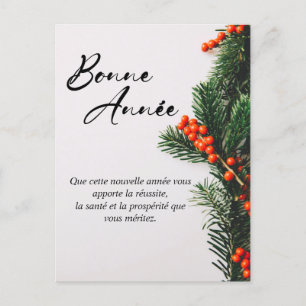 Elegant French New Year Wishes Holiday Postcard