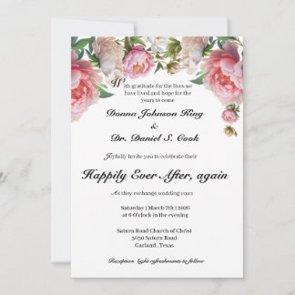 Elegant French Peony Wedding Invitation 