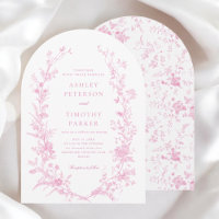 Elegant French Pink Toile Floral Wedding Arch