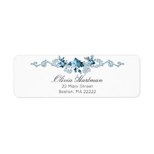 Elegant French Rococo Blue & White Floral