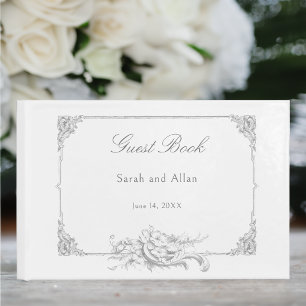 Elegant French Rococo Floral Frame Guest Book