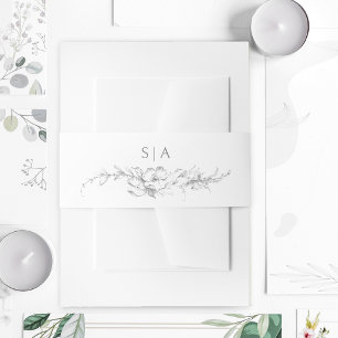 Elegant French Rococo Floral Invitation Belly Band