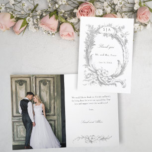 Elegant French Rococo Floral Thank You Card