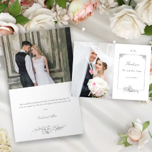 Elegant French Rococo Frame Photo Thank You Card