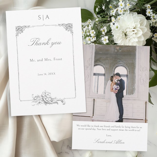 Elegant French Rococo Frame Thank You Card (Creator Uploaded)