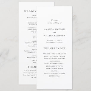 Elegant French Roses Garden Toile Wedding Ceremony Programme