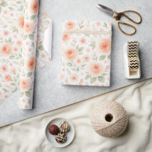 Elegant French Shabby Chic Floral Art Pattern Wrapping Paper