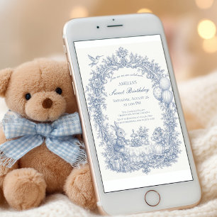 Elegant French toile Birthday Invitation