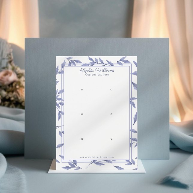 Elegant french toile blue triple stud display card (Creator Uploaded)