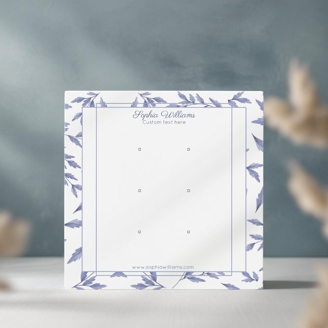 Elegant french toile blue triple stud display card (Creator Uploaded)