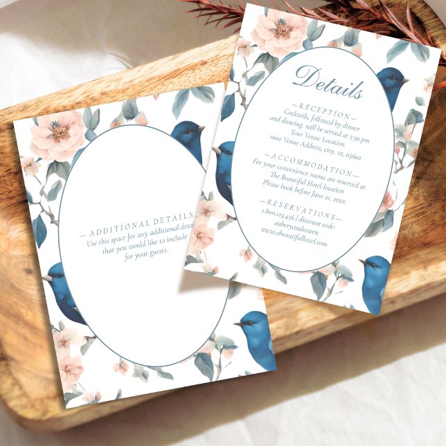 Elegant French Victorian Floral Wedding Details Enclosure Card (Creator Uploaded)
