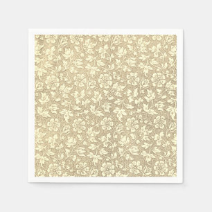 Elegant French Vintage Beige Cream Floral Pattern Napkin