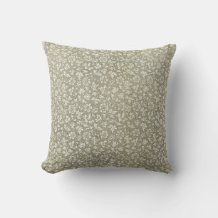Elegant French Vintage Beige Floral Pattern Cushion