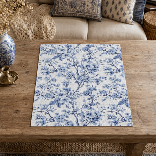 Elegant French Vintage Blue Floral Gift Jigsaw Puzzle