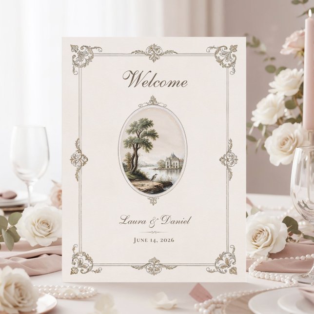 Elegant French Vintage Chateau Wedding Poster (Creator Uploaded)