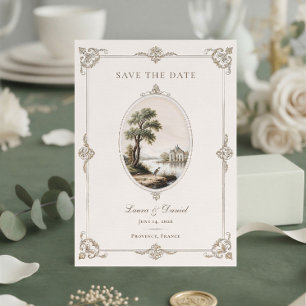 Elegant French Vintage Chateau Wedding  Save The Date