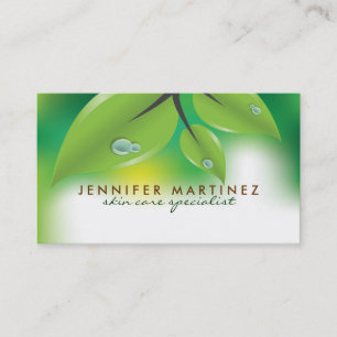 Elegant Fresh Green Leafs Design Business Card