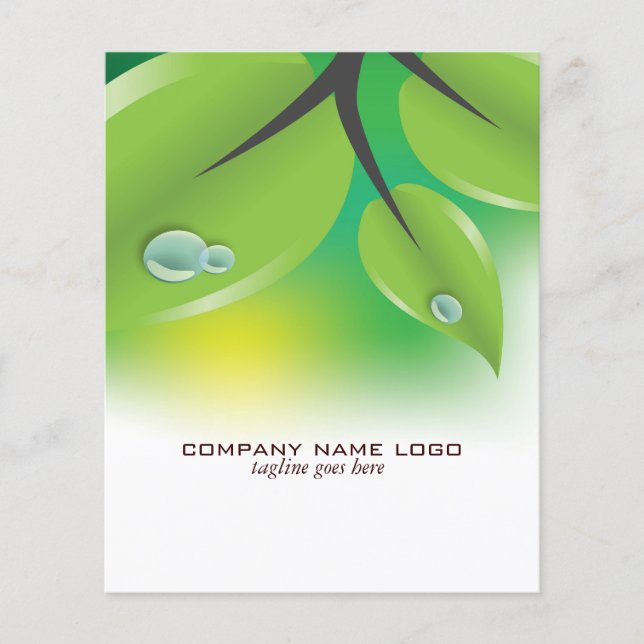 Elegant Fresh Green Leafs Design Flyer (Front)