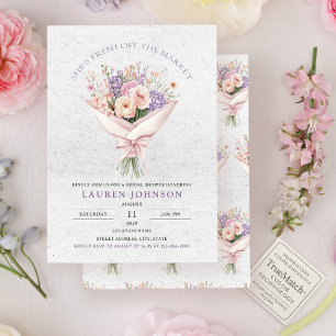 Elegant Fresh Off the Market Floral Bridal Invitation