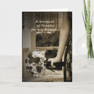 Elegant Friend Matron of Honour Thank You Card