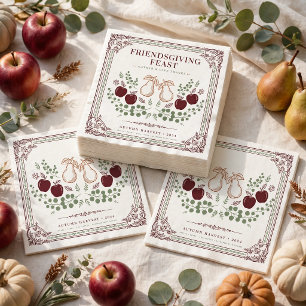 Elegant Friendsgiving Feast Paper Napkins