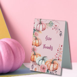 Elegant Friendsgiving Watercolor Pink Pumpkins