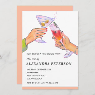 Elegant Friendsmas invitations Cocktail Party