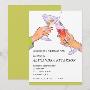 Elegant Friendsmas invitations Cocktail Party