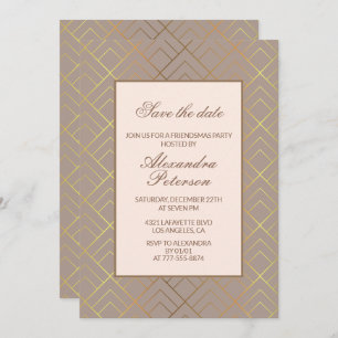 Elegant Friendsmas invitations Save the date