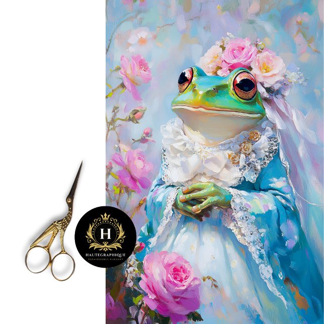 Elegant Frog Bride Illustration Decoupage Tissue Paper (Creator Uploaded)