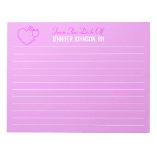 Elegant From The Desk Of Nurse Stethoscope Name Notepad
