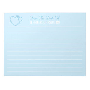 Elegant From The Desk Of Nurse Stethoscope Name  Notepad