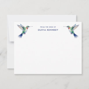 Elegant From the Desk of Personalised Hummingbird  Card