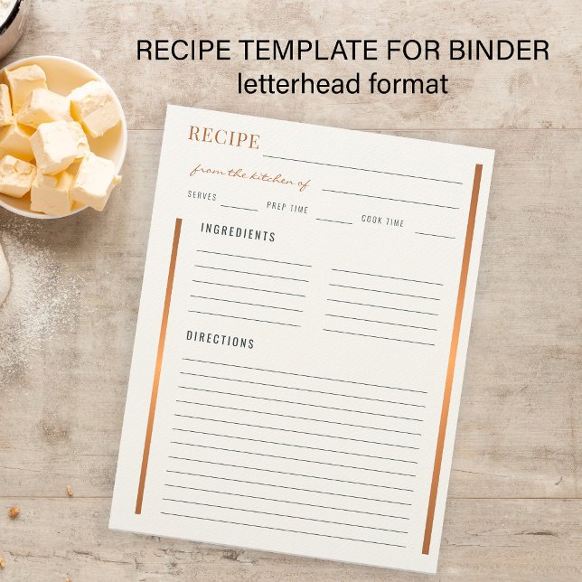 Elegant from the kitchen of gold cook blank recipe custom letterhead (Creator Uploaded)