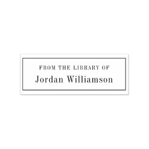 Elegant From The Library Of Custom Name Book Rubber Stamp