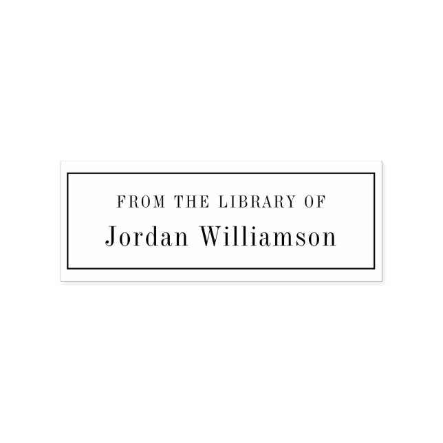 Elegant From The Library Of Custom Name Book Rubber Stamp (Imprint)