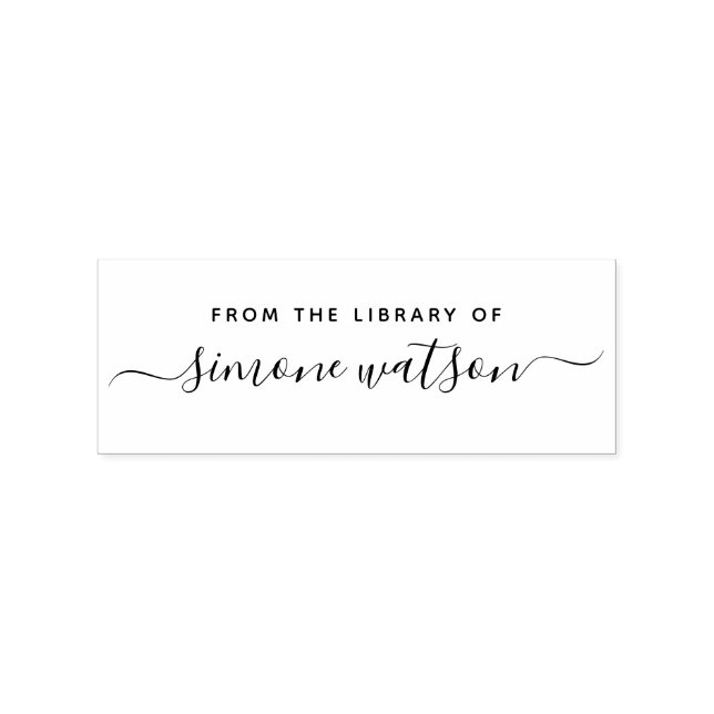 Elegant From The Library Of Custom Name Script Rubber Stamp (Imprint)
