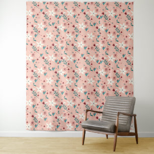 Elegant froral Pink Tapestry