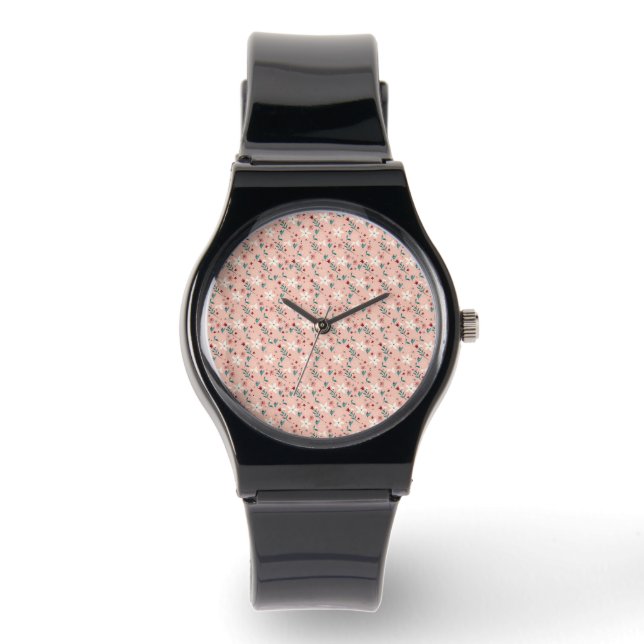 Elegant  froral  Pink Watch (Front)