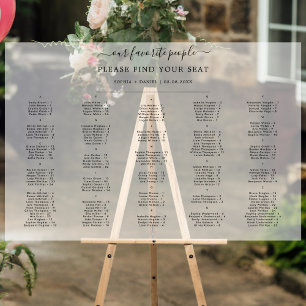 Elegant Frosted Alphabetical Wedding Seating Acrylic Sign