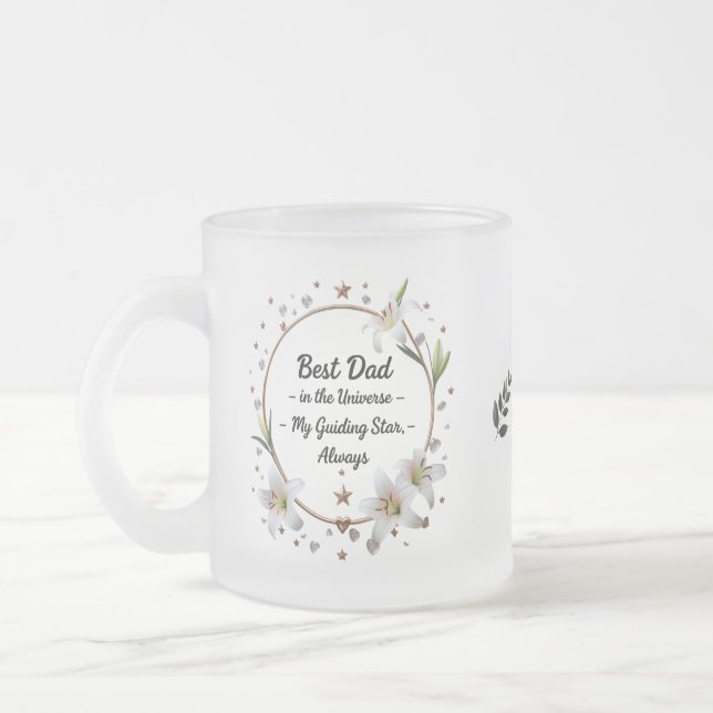 Elegant Frosted Dad Mug – 10 oz “Guiding Star (Left)